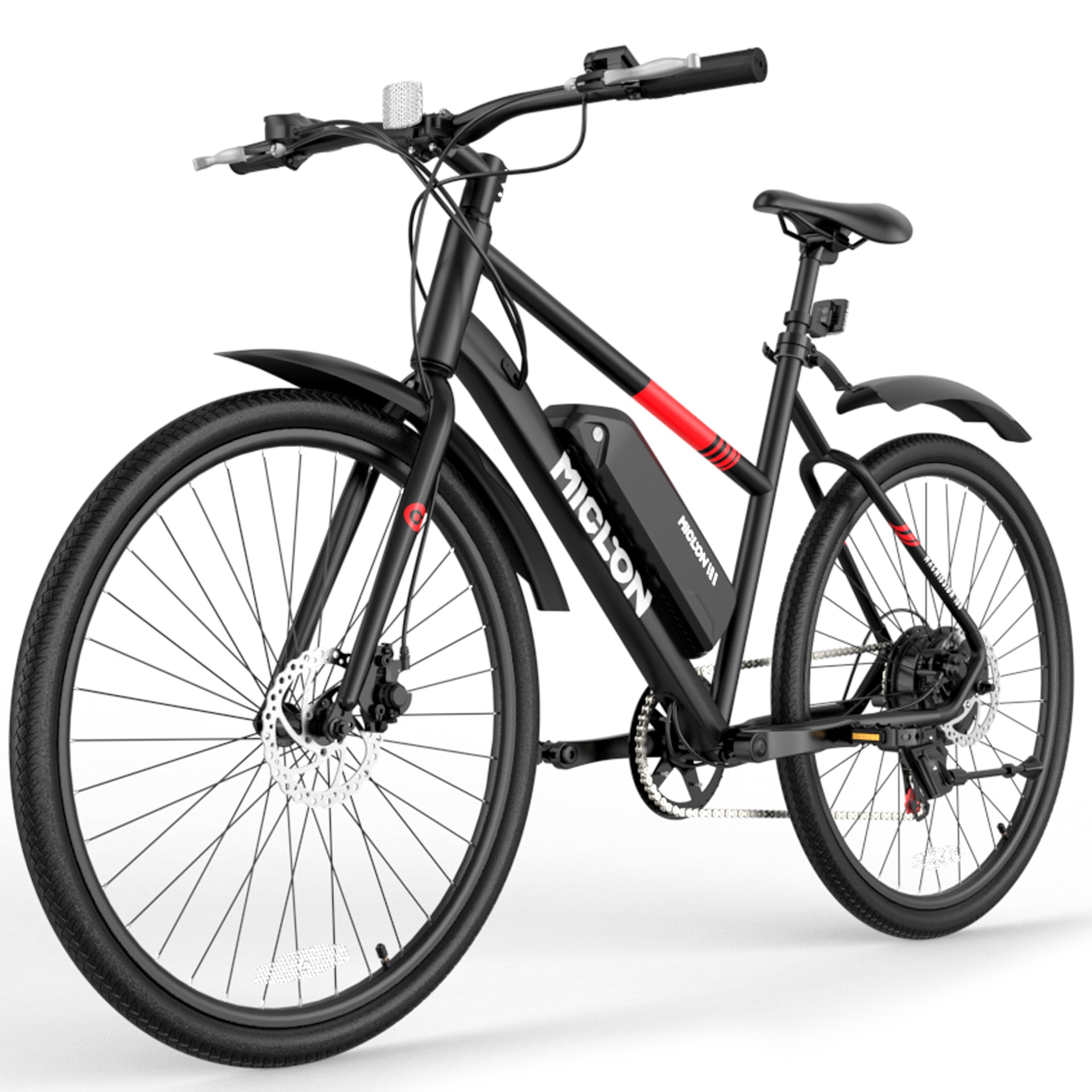 MICLON 27.5" Electric City Bike for Adults (Black), 2X Faster Charge, Commuter Bike with Shimano 7-Speed Gear, Macmission 100