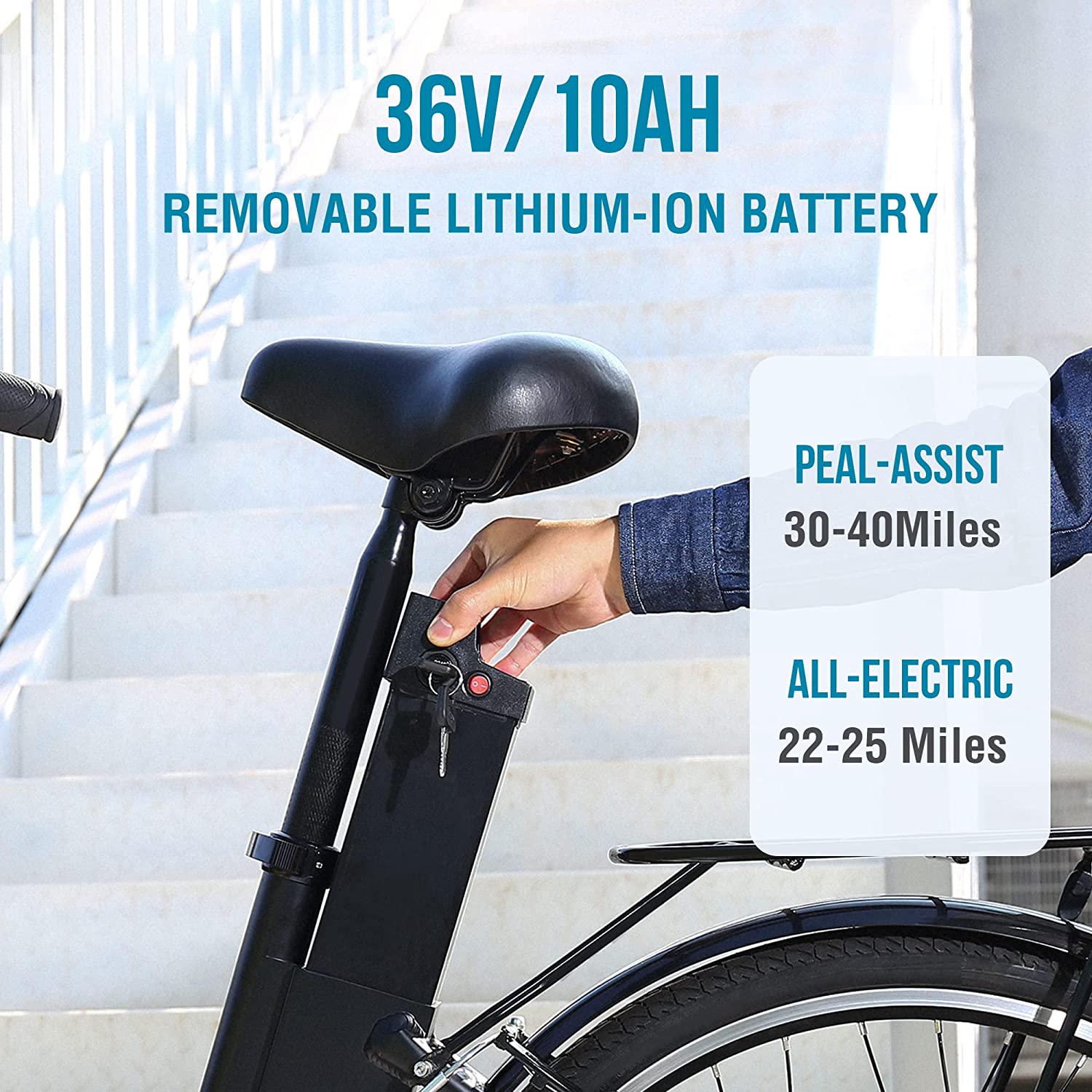 MICLON 26" Electric City Bike for Adults, Removable 36V 10AH Battery, LNE 26